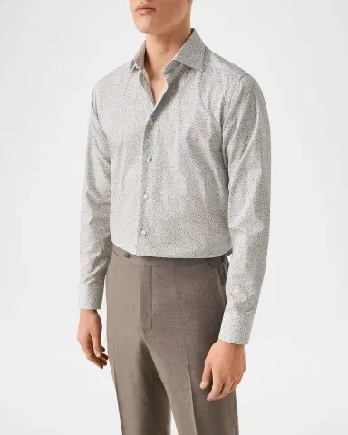 Eton Men's Signature Twill Geometric Slim-Fit Dress Shirt | Thumbnail 4 Eton Men's Signature Twill Geometric Slim-Fit Dress Shirt | Thumbnail 4