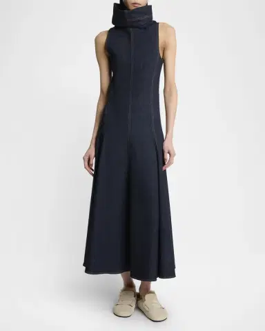 Jacquemus Triangle De-Nimes Denim Maxi Dress | Thumbnail 2 Jacquemus Triangle De-Nimes Denim Maxi Dress | Thumbnail 2