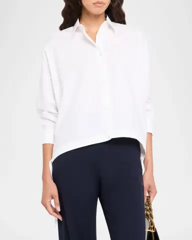 Emporio Armani Oversized Button-Down Cotton Poplin Shirt | Thumbnail 4 Emporio Armani Oversized Button-Down Cotton Poplin Shirt | Thumbnail 4