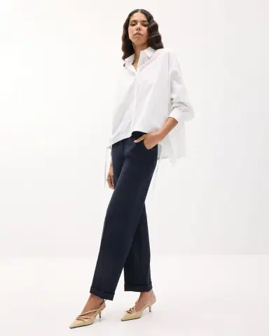 Emporio Armani Oversized Button-Down Cotton Poplin Shirt | Thumbnail 5 Emporio Armani Oversized Button-Down Cotton Poplin Shirt | Thumbnail 5