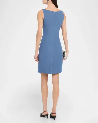 Emporio Armani Sleeveless High-Neck Waffle Dress | Thumbnail 3 Emporio Armani Sleeveless High-Neck Waffle Dress | Thumbnail 3