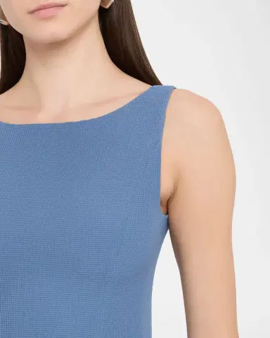 Emporio Armani Sleeveless High-Neck Waffle Dress | Thumbnail 5 Emporio Armani Sleeveless High-Neck Waffle Dress | Thumbnail 5