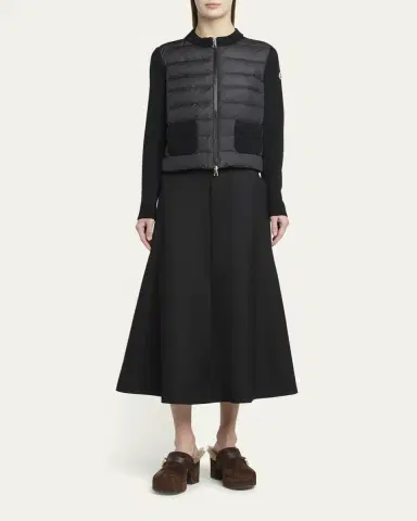 Moncler Padded Wool Zip-Up Cardigan | Thumbnail 2 Moncler Padded Wool Zip-Up Cardigan | Thumbnail 2