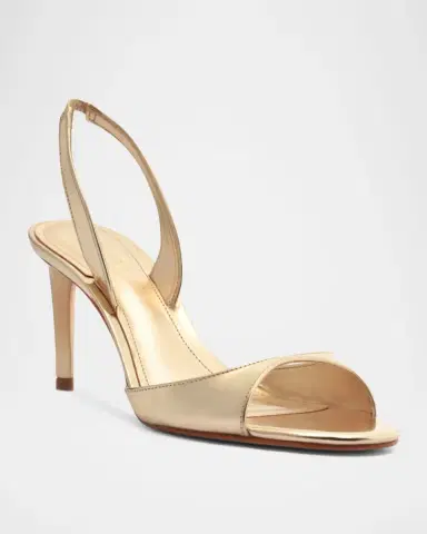 Schutz Scarlett Metallic Leather Mid-Heel Slingback Sandals | Thumbnail 2 Schutz Scarlett Metallic Leather Mid-Heel Slingback Sandals | Thumbnail 2