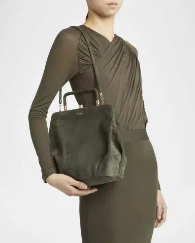 Giorgio Armani Pleated Suede Shoulder Bag | Thumbnail 2 Giorgio Armani Pleated Suede Shoulder Bag | Thumbnail 2