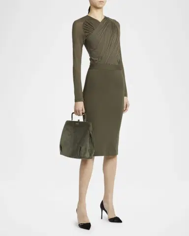 Giorgio Armani Pleated Suede Shoulder Bag | Thumbnail 5 Giorgio Armani Pleated Suede Shoulder Bag | Thumbnail 5
