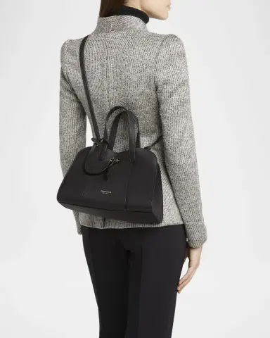 Giorgio Armani Small Grained Leather Trapezoid Tote Bag | Thumbnail 2 Giorgio Armani Small Grained Leather Trapezoid Tote Bag | Thumbnail 2