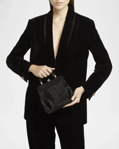 Giorgio Armani Pleated Rhinestone Satin Shoulder Bag | Thumbnail 2 Giorgio Armani Pleated Rhinestone Satin Shoulder Bag | Thumbnail 2