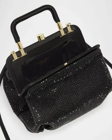 Giorgio Armani Pleated Rhinestone Satin Shoulder Bag | Thumbnail 4 Giorgio Armani Pleated Rhinestone Satin Shoulder Bag | Thumbnail 4