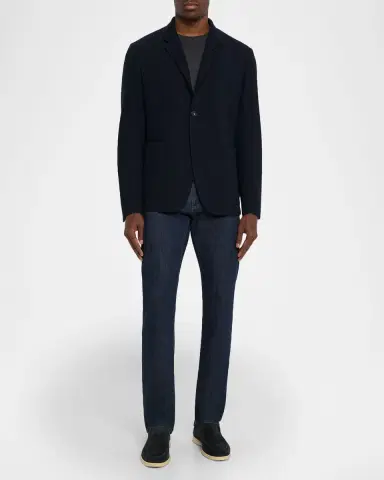 Canali Men 's Wool and Cotton Jersey Textured Blazer | Thumbnail 2 Canali Men 's Wool and Cotton Jersey Textured Blazer | Thumbnail 2