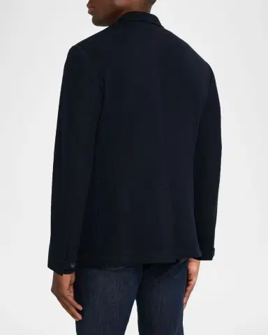 Canali Men 's Wool and Cotton Jersey Textured Blazer | Thumbnail 3 Canali Men 's Wool and Cotton Jersey Textured Blazer | Thumbnail 3