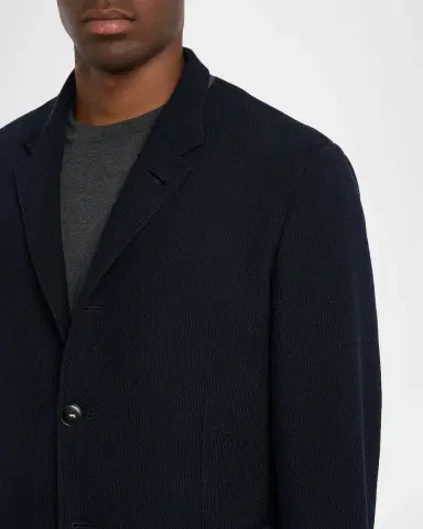 Canali Men 's Wool and Cotton Jersey Textured Blazer | Thumbnail 5 Canali Men 's Wool and Cotton Jersey Textured Blazer | Thumbnail 5