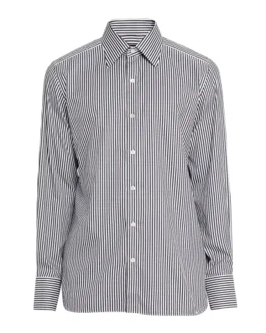 Tom Ford Men's Silk and Cotton Ladder Stripe Slim-Fit Dress Shirt | Thumbnail 1 Tom Ford Men's Silk and Cotton Ladder Stripe Slim-Fit Dress Shirt | Thumbnail 1