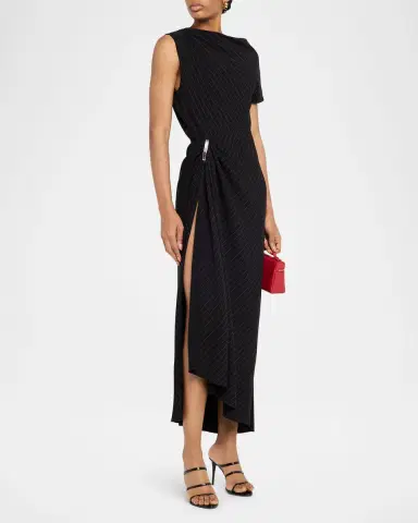 Brandon Maxwell The Lowery Asymmetric Draped Dress | Thumbnail 2 Brandon Maxwell The Lowery Asymmetric Draped Dress | Thumbnail 2