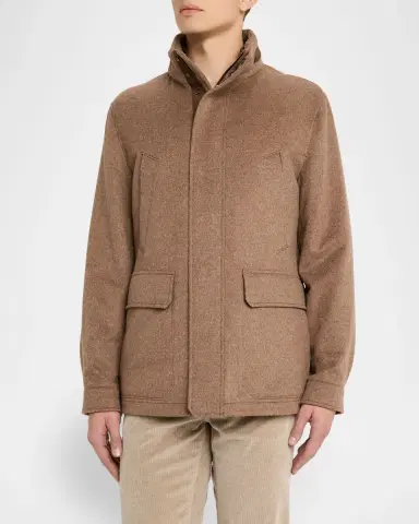 ZEGNA Men 's Oasi Cashmere Elements Car Coat | Thumbnail 4 ZEGNA Men 's Oasi Cashmere Elements Car Coat | Thumbnail 4