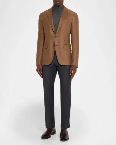 Canali Men 's Cashmere and Silk Notch Lapel Blazer | Thumbnail 2 Canali Men 's Cashmere and Silk Notch Lapel Blazer | Thumbnail 2