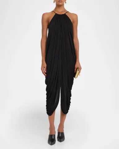 Loewe Draped Anagram Backless Midi Dress | Thumbnail 2 Loewe Draped Anagram Backless Midi Dress | Thumbnail 2