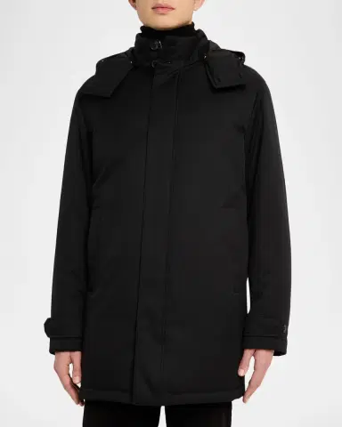 Zegna Men's Padded Technical Parka Jacket | Thumbnail 4 Zegna Men's Padded Technical Parka Jacket | Thumbnail 4