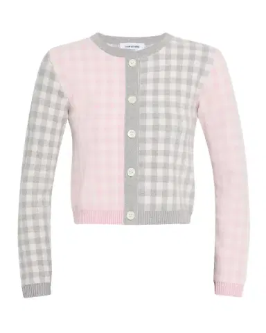 Thom Browne Fun Mix Gingham Check Cropped Cardigan | Thumbnail 1 Thom Browne Fun Mix Gingham Check Cropped Cardigan | Thumbnail 1