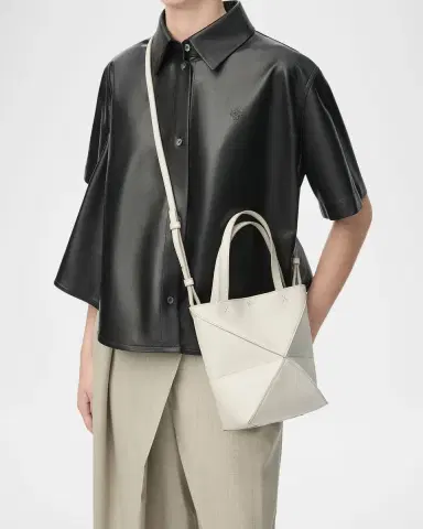 Loewe Puzzle Fold Mini Tote Bag in Calf Leather | Thumbnail 2 Loewe Puzzle Fold Mini Tote Bag in Calf Leather | Thumbnail 2