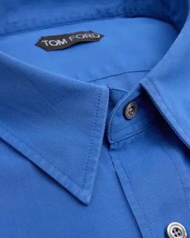 TOM FORD Men's Refined Cotton Voile Fluid-Fit Shirt | Thumbnail 2 TOM FORD Men's Refined Cotton Voile Fluid-Fit Shirt | Thumbnail 2