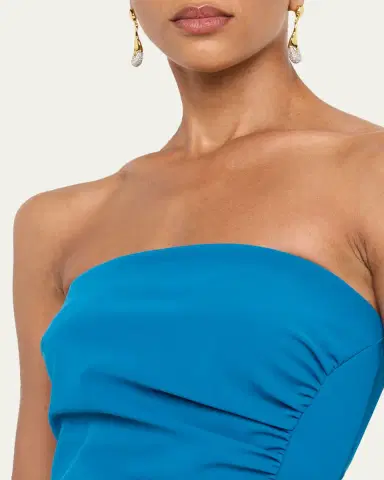 Chiara Boni La Petite Robe Strapless Ruched Bodycon Midi Dress | Thumbnail 5 Chiara Boni La Petite Robe Strapless Ruched Bodycon Midi Dress | Thumbnail 5