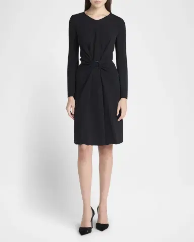 Giorgio Armani Long-Sleeve Dress with Ring Detail | Thumbnail 2 Giorgio Armani Long-Sleeve Dress with Ring Detail | Thumbnail 2