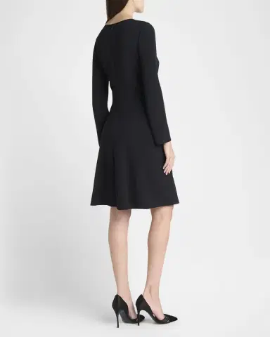 Giorgio Armani Long-Sleeve Dress with Ring Detail | Thumbnail 3 Giorgio Armani Long-Sleeve Dress with Ring Detail | Thumbnail 3