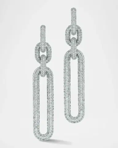 Walters Faith Morrell 18K White Gold All Diamond Drop Earrings | Thumbnail 3 Walters Faith Morrell 18K White Gold All Diamond Drop Earrings | Thumbnail 3