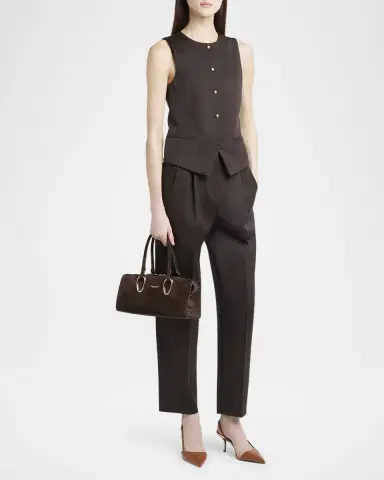 Giorgio Armani Ring-Embellished Suede Top-Handle Bag | Thumbnail 6 Giorgio Armani Ring-Embellished Suede Top-Handle Bag | Thumbnail 6
