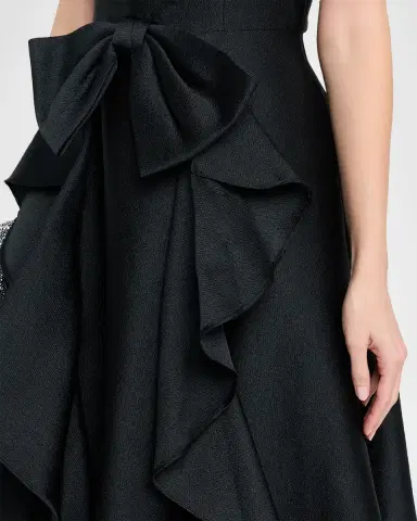 Shoshanna Leo Bow-Front Pebble Mikado Maxi Dress | Thumbnail 4 Shoshanna Leo Bow-Front Pebble Mikado Maxi Dress | Thumbnail 4