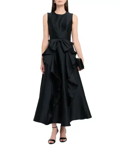 Shoshanna Leo Bow-Front Pebble Mikado Maxi Dress | Thumbnail 1 Shoshanna Leo Bow-Front Pebble Mikado Maxi Dress | Thumbnail 1