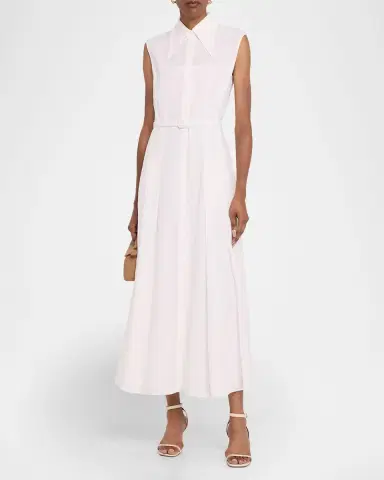 Gabriela Hearst Durand Sleeveless Belted Linen Midi Shirtdress | Thumbnail 2 Gabriela Hearst Durand Sleeveless Belted Linen Midi Shirtdress | Thumbnail 2