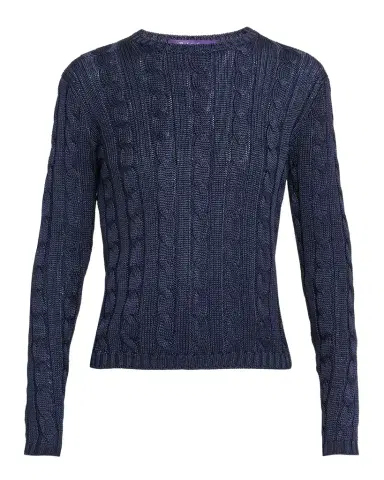 Ralph Lauren Collection Cable-Knit Silk Crewneck Sweater | Thumbnail 1 Ralph Lauren Collection Cable-Knit Silk Crewneck Sweater | Thumbnail 1