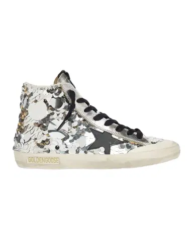Golden Goose Francy Sequined High-Top Sneakers | Thumbnail 1 Golden Goose Francy Sequined High-Top Sneakers | Thumbnail 1