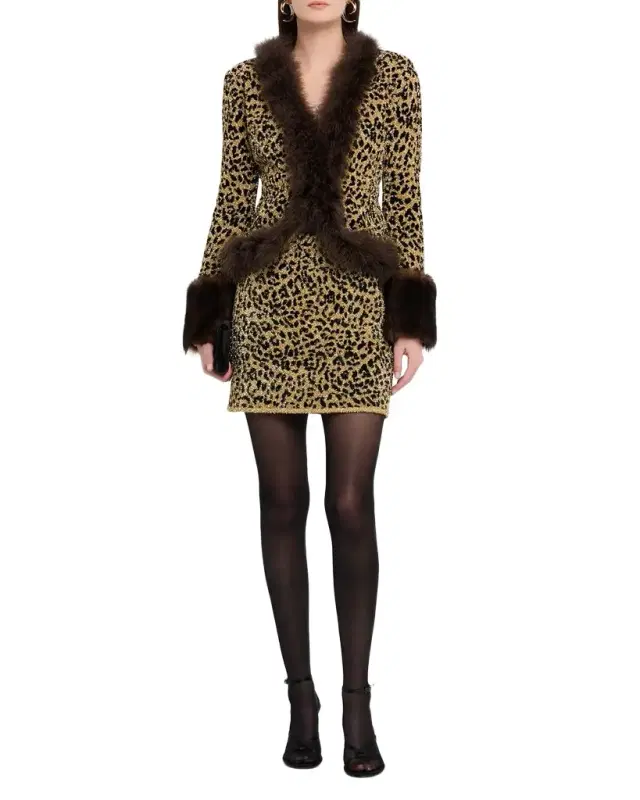 Metallic Leopard Pull-On Mini Skirt Metallic Leopard Pull-On Mini Skirt