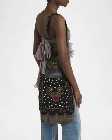 Valentino Garavani Nellcote Medium Beaded Fringed Shoulder Bag | Thumbnail 2 Valentino Garavani Nellcote Medium Beaded Fringed Shoulder Bag | Thumbnail 2