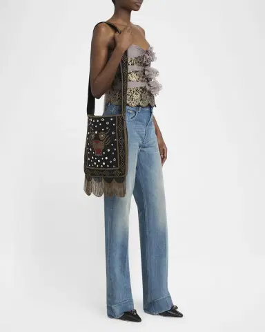 Valentino Garavani Nellcote Medium Beaded Fringed Shoulder Bag | Thumbnail 5 Valentino Garavani Nellcote Medium Beaded Fringed Shoulder Bag | Thumbnail 5