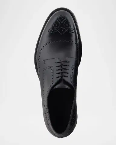 Giorgio Armani Men's Leather Brogue Derby Shoes | Thumbnail 4 Giorgio Armani Men's Leather Brogue Derby Shoes | Thumbnail 4