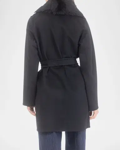 Gorski Belted Cashmere-Wool Stroller with Detachable Merinillo Lamb Shearling Collar | Thumbnail 6 Gorski Belted Cashmere-Wool Stroller with Detachable Merinillo Lamb Shearling Collar | Thumbnail 6
