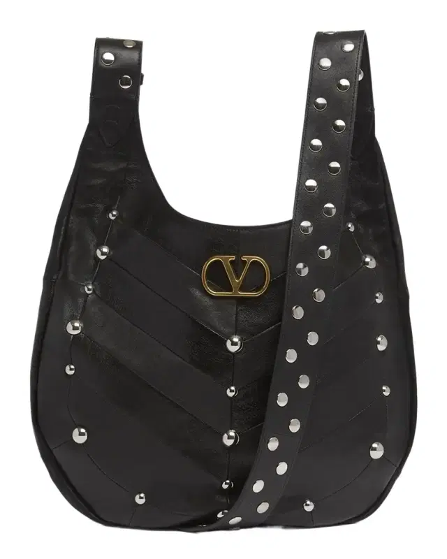 Hoboho Studded Patchwork Leather Hobo Bag Hoboho Studded Patchwork Leather Hobo Bag