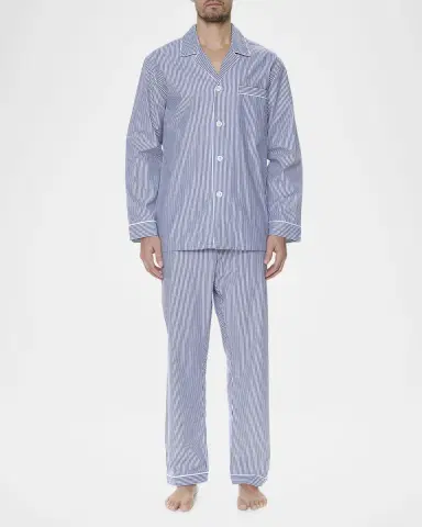 Majestic International Men's Cotton Bengal Stripe Long Pajama Set | Thumbnail 2 Majestic International Men's Cotton Bengal Stripe Long Pajama Set | Thumbnail 2