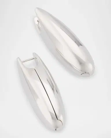 Bottega Veneta Sterling Silver Large Ellipse Earrings | Thumbnail 3 Bottega Veneta Sterling Silver Large Ellipse Earrings | Thumbnail 3