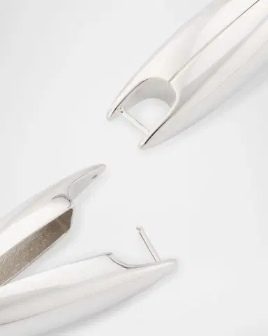 Bottega Veneta Sterling Silver Large Ellipse Earrings | Thumbnail 4 Bottega Veneta Sterling Silver Large Ellipse Earrings | Thumbnail 4