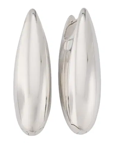 Bottega Veneta Sterling Silver Large Ellipse Earrings | Thumbnail 1 Bottega Veneta Sterling Silver Large Ellipse Earrings | Thumbnail 1