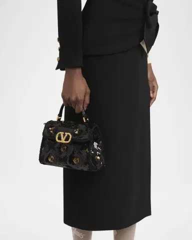Valentino Garavani VSling Mini Sequin-Embellished Top-Handle Bag | Thumbnail 2 Valentino Garavani VSling Mini Sequin-Embellished Top-Handle Bag | Thumbnail 2