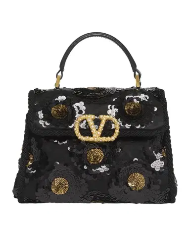 Valentino Garavani VSling Mini Sequin-Embellished Top-Handle Bag | Thumbnail 1 Valentino Garavani VSling Mini Sequin-Embellished Top-Handle Bag | Thumbnail 1