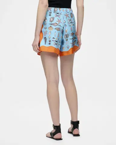CALLAS MILANO Juvia Seashell-Print Silk Shorts | Thumbnail 3 CALLAS MILANO Juvia Seashell-Print Silk Shorts | Thumbnail 3