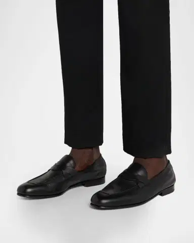 Tom Ford Men's Gigi Leather Twisted-Band Penny Loafers | Thumbnail 2 Tom Ford Men's Gigi Leather Twisted-Band Penny Loafers | Thumbnail 2