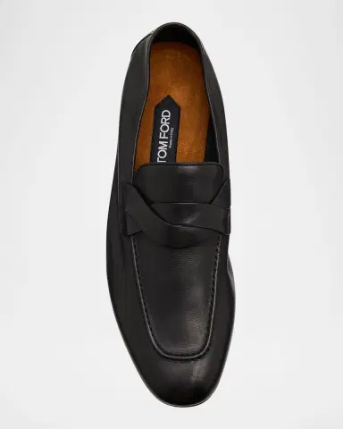 Tom Ford Men's Gigi Leather Twisted-Band Penny Loafers | Thumbnail 6 Tom Ford Men's Gigi Leather Twisted-Band Penny Loafers | Thumbnail 6